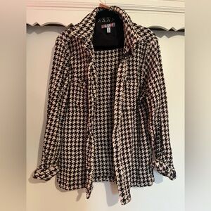 Urban Outfitters Black and White Houndstooth Shirt